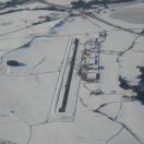 Març 2010. Vista aeria de l'aeròdrom nevat